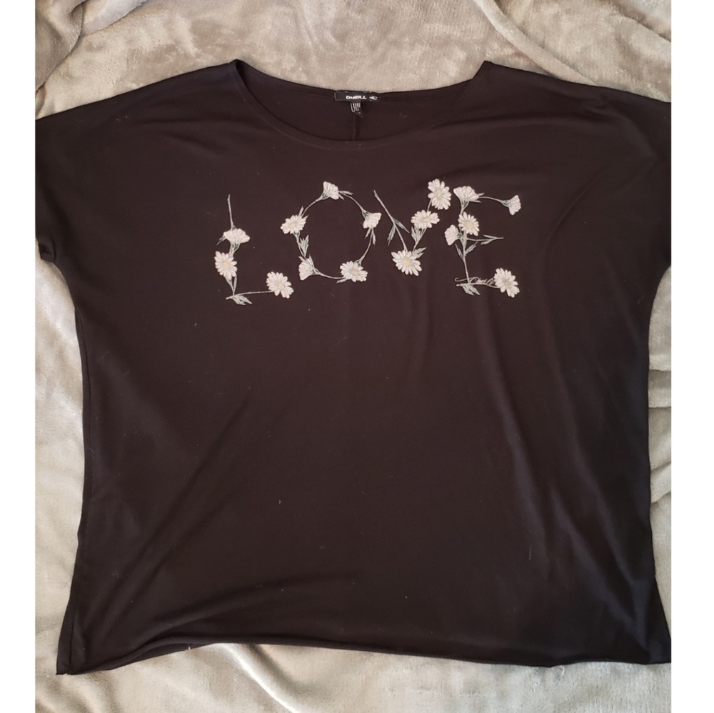O'Neill Sz. Med Floral Daisy LOVE Loose T-shirt